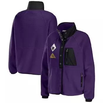 Женская одежда Erin Andrews Фиолетовая куртка Baltimore Ravens из флиса с застежкой на пуговицы реглан
