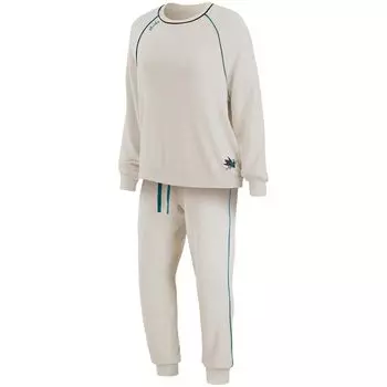 Женская одежда Erin Andrews Oatmeal San Jose Sharks Пуловер реглан, комплект из толстовки и брюк для отдыха