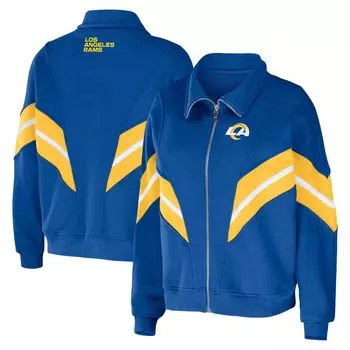 Женская одежда Erin Andrews Royal Los Angeles Rams Yarn Dye Stripe Куртка с молнией во всю длину