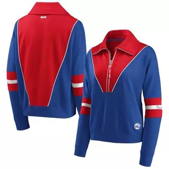 Женская одежда Erin Andrews Royal Philadelphia 76ers Куртка с цветными блоками и полумолнией