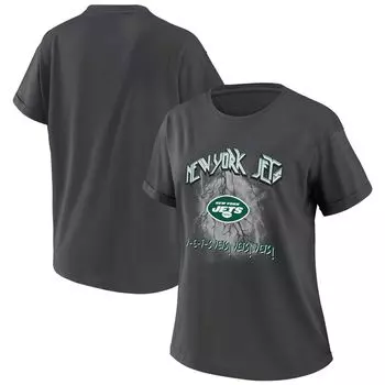 Женская одежда Erin Andrews Темно-серая футболка-бойфренд New York Jets