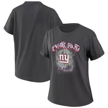Женская одежда Erin Andrews Темно-угольная футболка-бойфренд New York Giants