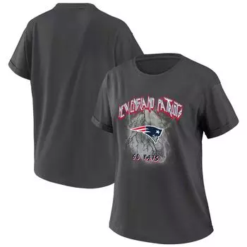 Женская одежда Erin Andrews Темно-угольная футболка-бойфренд New England Patriots