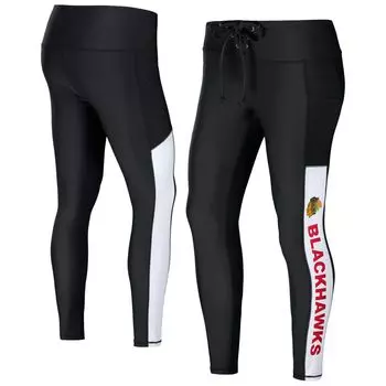 Женская одежда от Erin Andrews Черные леггинсы Chicago Blackhawks