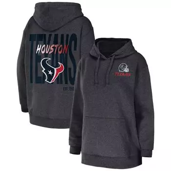 Женская одежда от Erin Andrews Heather Charcoal Houston Texans Флисовый пуловер с капюшоном