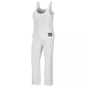 Женская одежда от Erin Andrews Кремовый комплект для сна New York Giants Cosy с круглым вырезом и брюками