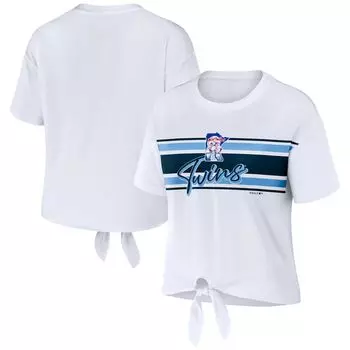 Женская одежда WEAR by Erin Andrews Белая футболка Minnesota Twins с завязкой спереди