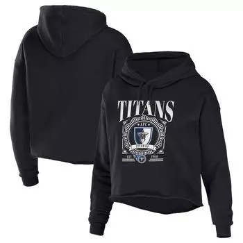 Женская одежда WEAR by Erin Andrews, черный укороченный пуловер из флиса с капюшоном Tennessee Titans