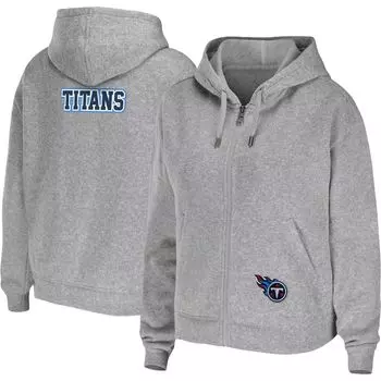 Женская одежда WEAR by Erin Andrews Серая толстовка с молнией и молнией цвета Heathered Tennessee Titans Team