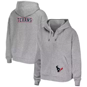 Женская одежда WEAR by Erin Andrews Серая толстовка с молнией во всю длину Houston Texans Team Heathered