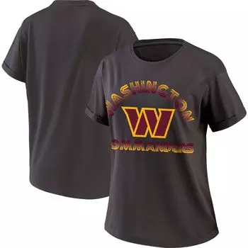 Женская одежда WEAR by Erin Andrews Темно-серая футболка-бойфренд Washington Commanders