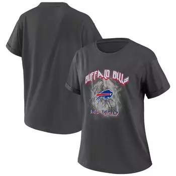 Женская одежда WEAR by Erin Andrews Угольная футболка-бойфренд Buffalo Bills