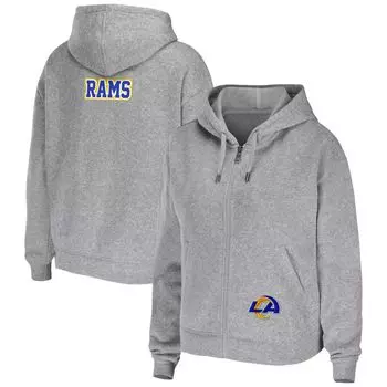 Женская одежда WEAR от Erin Andrews Хизеред Серая толстовка с молнией во всю длину Los Angeles Rams Team