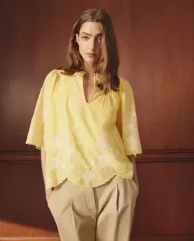 Женская однотонная блузка с коротким рукавом Lloyd's, желтый