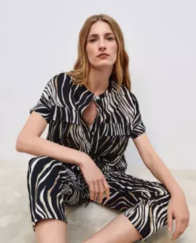 Женская однотонная блузка с короткими рукавами Woman El Corte Ingls, черный