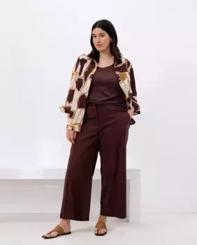 Женская однотонная футболка без рукавов Couchel, коричневый