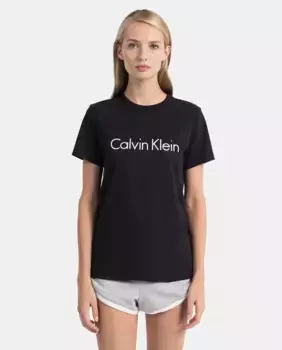 Женская однотонная футболка Calvin Klein, черный