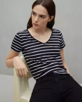 Женская однотонная футболка с коротким рукавом Easy Wear, чёрный