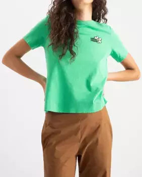 Женская однотонная футболка с коротким рукавом Loreak Mendian, зеленый