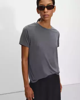 Женская однотонная футболка с коротким рукавом Parfois, серый