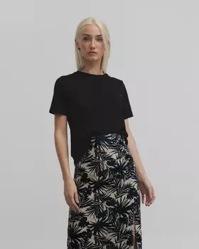 Женская однотонная футболка с короткими рукавами Silbon, черный