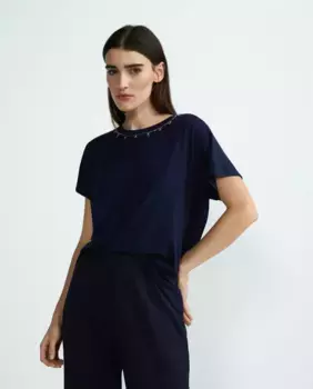 Женская однотонная футболка с короткими рукавами Zermatt, темно-синий