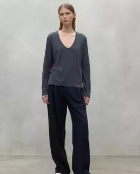 Женская однотонная футболка с v-образным вырезом Ecoalf, темно-серый