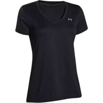 Женская однотонная футболка Tech SSV Under Armour, цвет Schwarz/Metallisches Silber