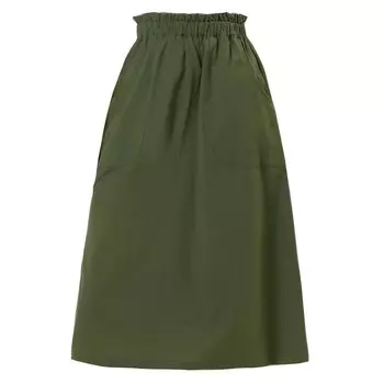 Женская однотонная крестьянская юбка-миди с эластичной резинкой на талии и оборками ALLEGRA K, цвет Army Green
