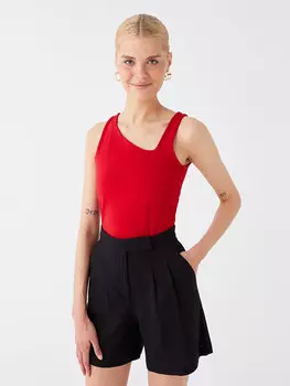 Женская однотонная майка с v-образным вырезом LCW Vision