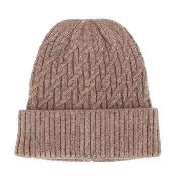 Женская однотонная плетеная зимняя шапка-бини CTM, цвет natural