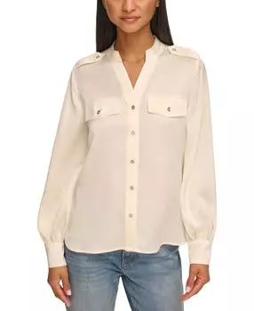 Женская однотонная практичная блузка KARL LAGERFELD PARIS