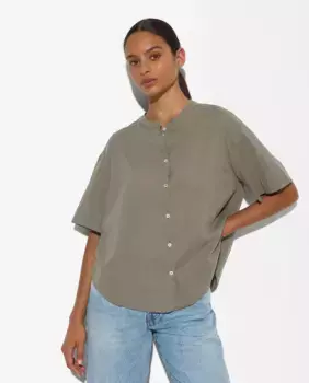 Женская однотонная рубашка оверсайз Parfois, цвет Kaki