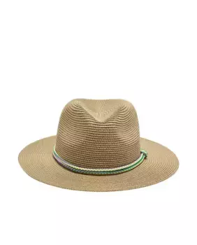 Женская однотонная шляпа с декоративной лентой Only, светло-коричневый