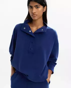 Женская однотонная толстовка на пуговицах Parfois, синий