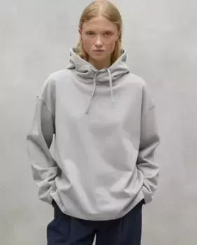 Женская однотонная толстовка с капюшоном и регулируемым шнурком Ecoalf, светло-серый