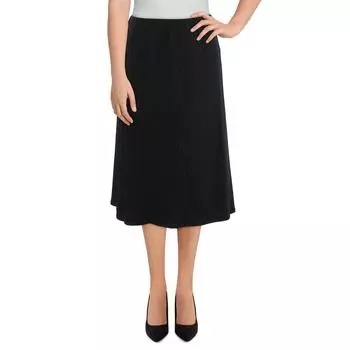Женская однотонная юбка-трапеция из искусственного шелка 24seven Comfort Apparel, черный