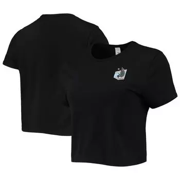 Женская однотонная укороченная футболка ZooZatz Black Minnesota United FC