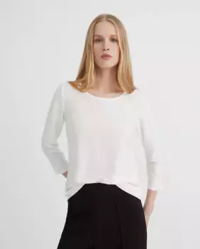 Женская однотонная жаккардовая футболка с рукавом 3/4 Zermatt, натуральный