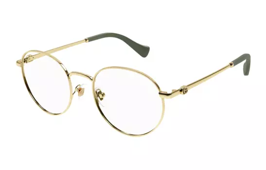 Оправа женская Gucci в круглой форме, золотой / темно - зеленый