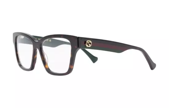 Оправа женская оптическая Gucci Logo-Plaque, коричневый / зеленый / красный
