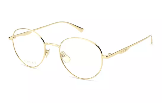 Очки женские Gucci Round Frame в металлической оправе, золотой
