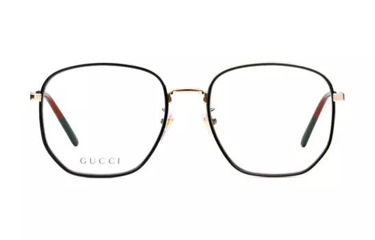 Очки женские Gucci в металлической оправе, золотой / черный