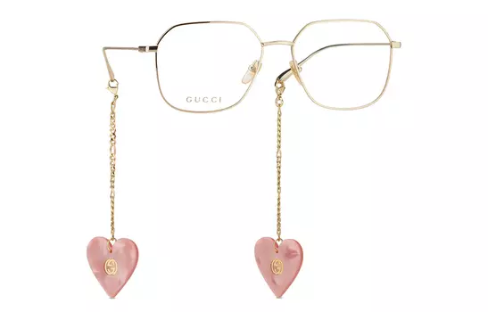 Очки женские Gucci в металлической оправе, золотой