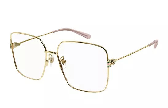 Оправа оптическая женская Gucci Oversize-Frame, золотой / бежевый