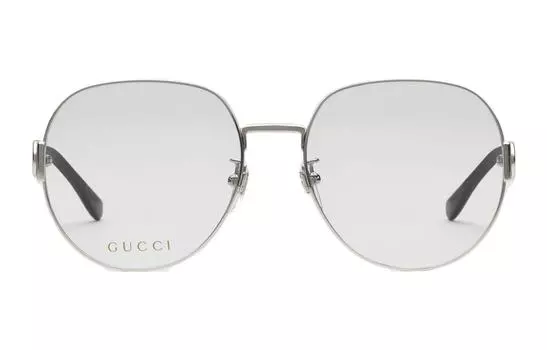 Очки женские Gucci в металлической оправе, серебряный / черный