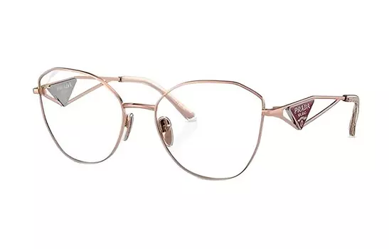 Оправа для женских очков Prada Cat-Eye, розовое золото