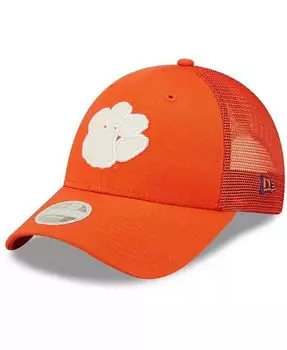Женская оранжевая кепка Clemson Tigers 9FORTY с логотипом Spark Trucker Snapback New Era, оранжевый