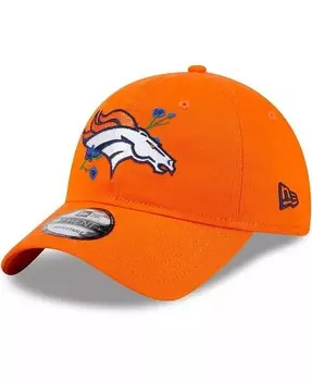 Женская оранжевая регулируемая кепка Denver Broncos Gameday Flower 9TWENTY New Era, оранжевый