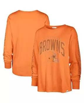 Женская оранжевая рваная футболка с длинным рукавом Cleveland Browns Tom Cat '47 Brand, оранжевый